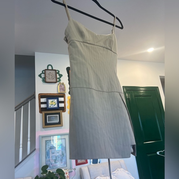 Zara Dresses & Skirts - Zara Adjustable Stap Pinstripe Mini Dress in Light Cream